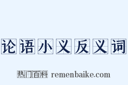 论语小义反义词是什么意思的图片